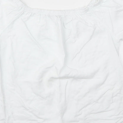 Womens UK Size M Quiz White Basic T-Shirt