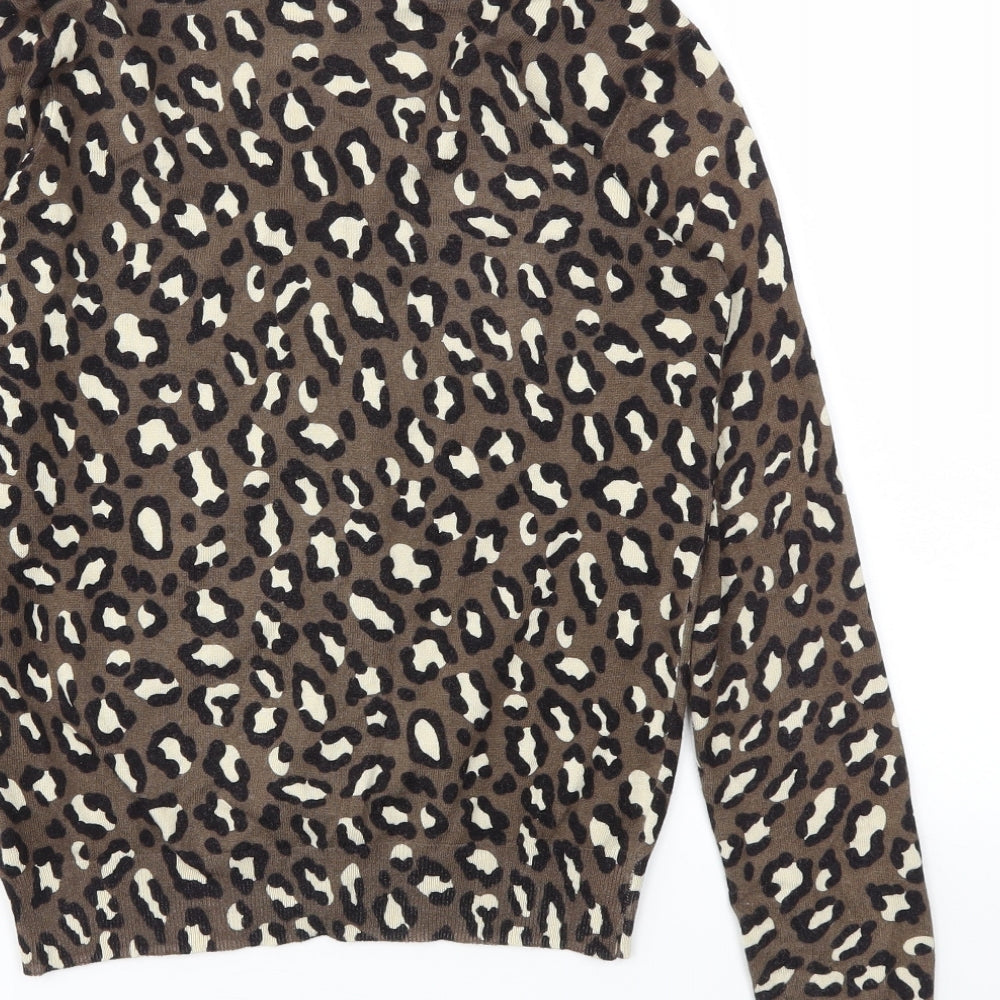 Womens UK Size 8 Papaya Brown Cardigan Jumper