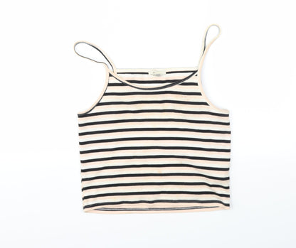 FOREVER 21 Womens Multicoloured Striped  Basic T-Shirt Size L