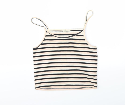 FOREVER 21 Womens Multicoloured Striped  Basic T-Shirt Size L