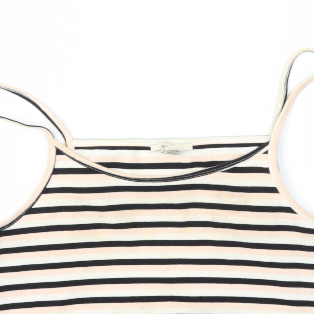 FOREVER 21 Womens Multicoloured Striped  Basic T-Shirt Size L