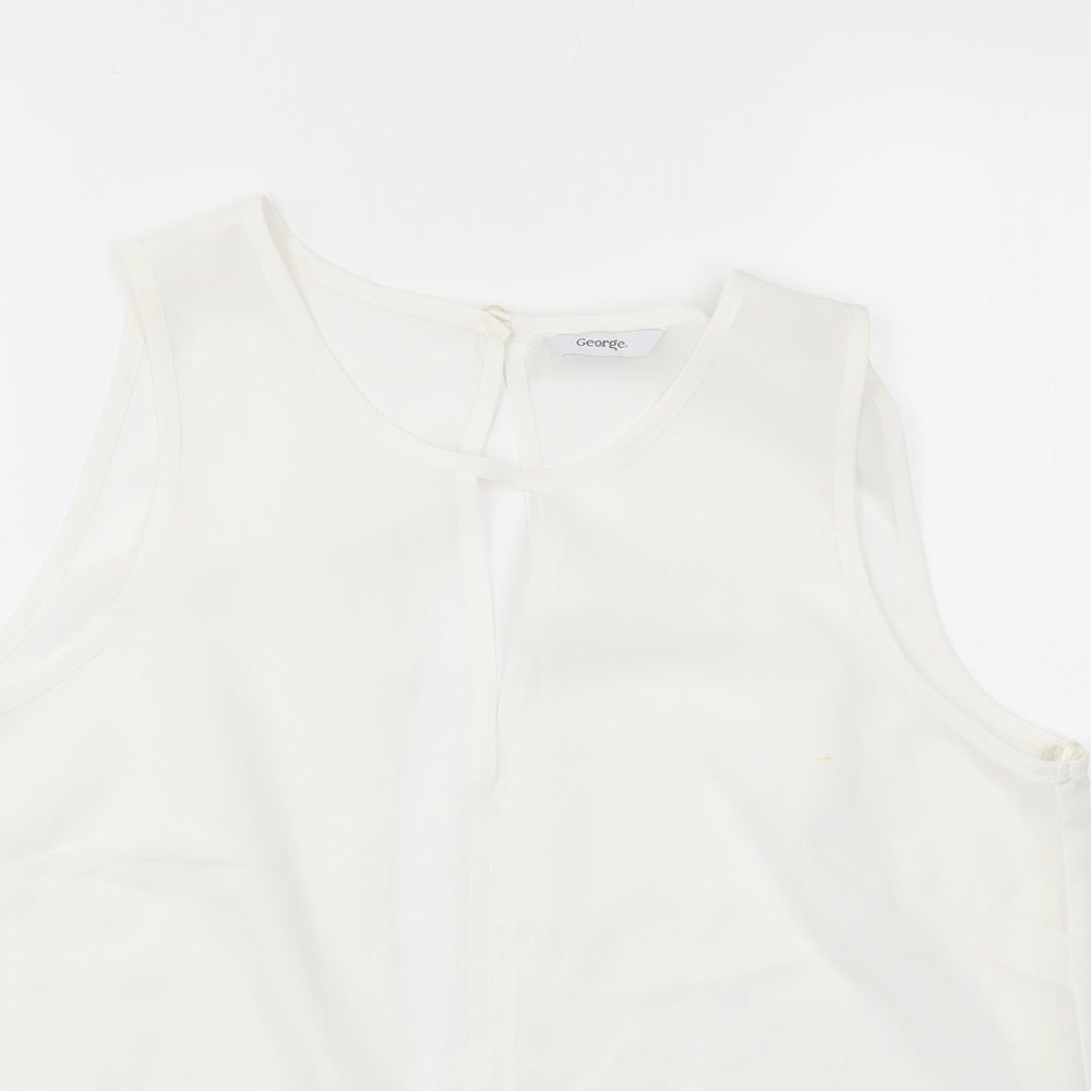 George Womens White   Basic Blouse Size 10