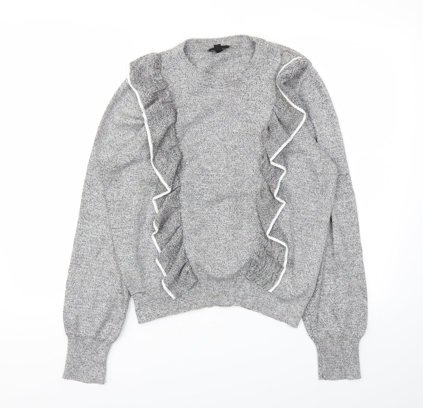 Womens UK Size 12 Topshop Grey Pullover Jumper