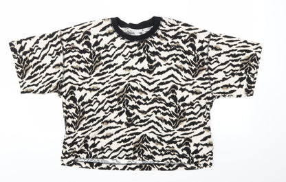 Womens UK Size S Topshop Brown Basic T-Shirt