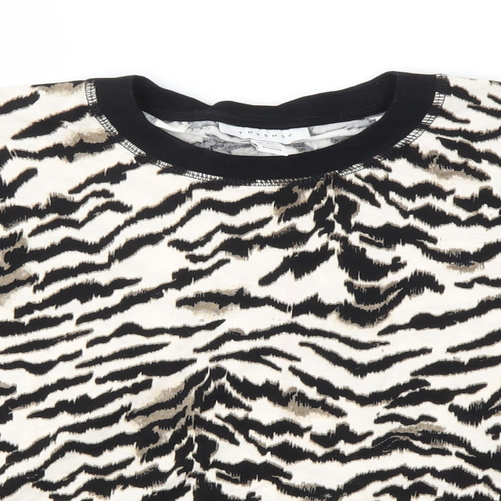 Womens UK Size S Topshop Brown Basic T-Shirt