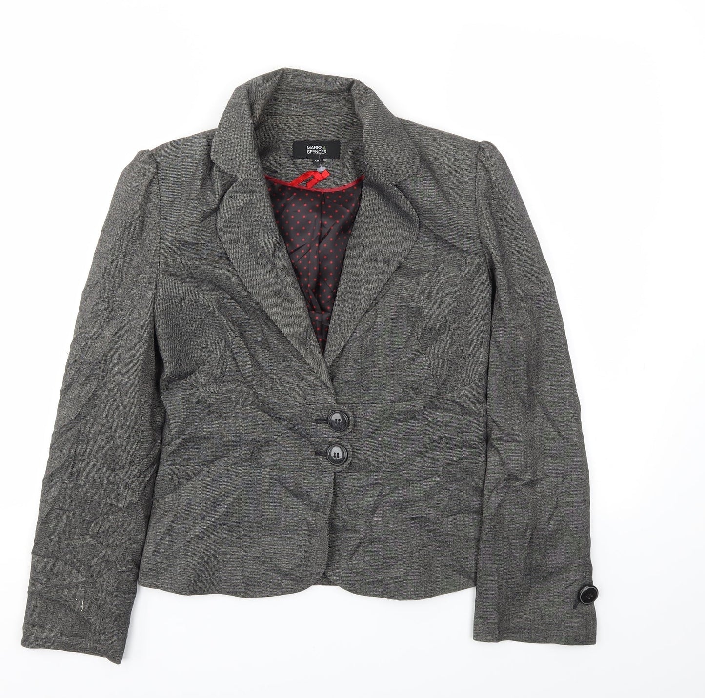 M&S Womens Grey   Jacket Blazer Size 10