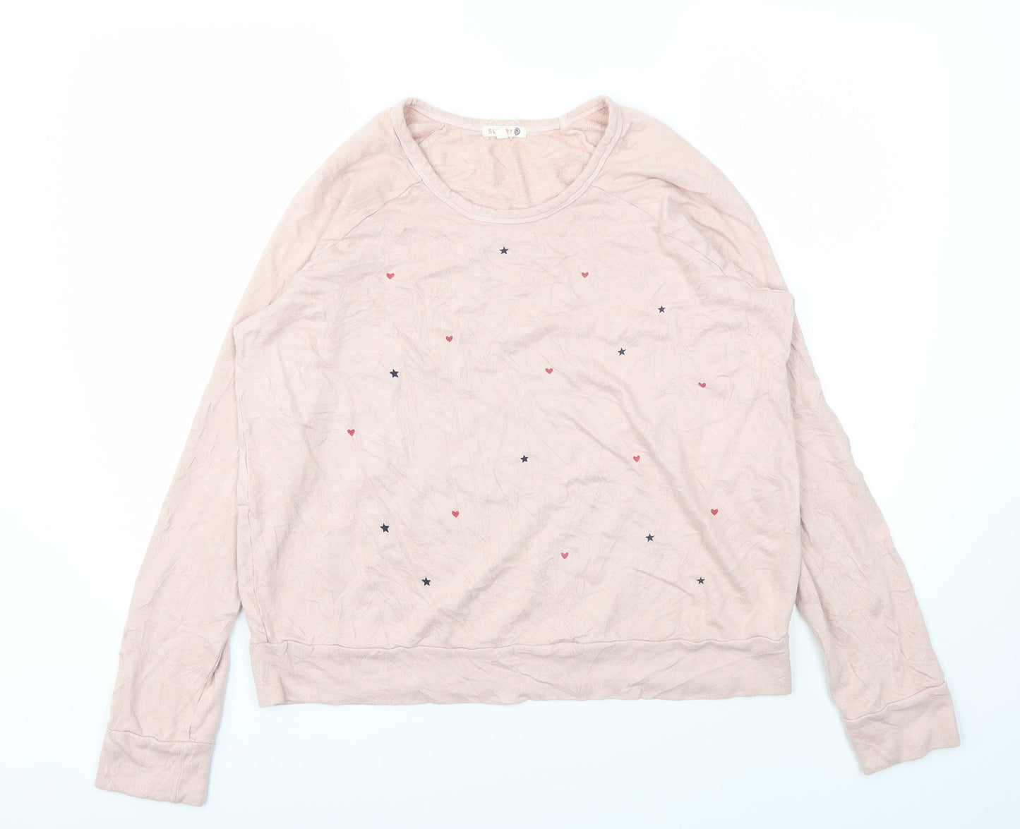 Womens UK Size M SUNDAY Pink Pullover Jumper