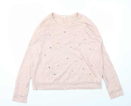 Womens UK Size M SUNDAY Pink Pullover Jumper
