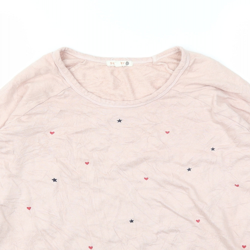 Womens UK Size M SUNDAY Pink Pullover Jumper