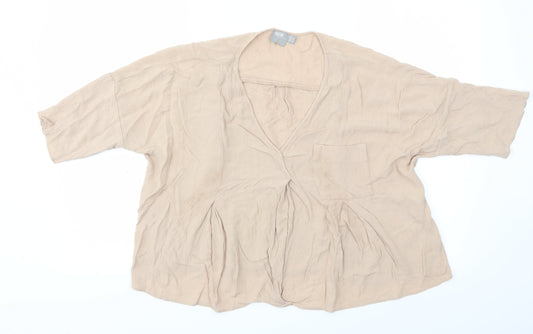 Womens UK Size 14 ASOS Beige Basic Blouse
