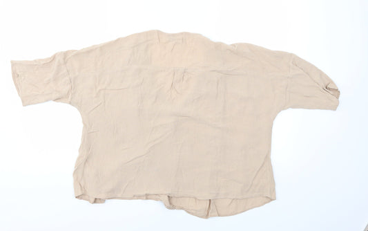 Womens UK Size 14 ASOS Beige Basic Blouse
