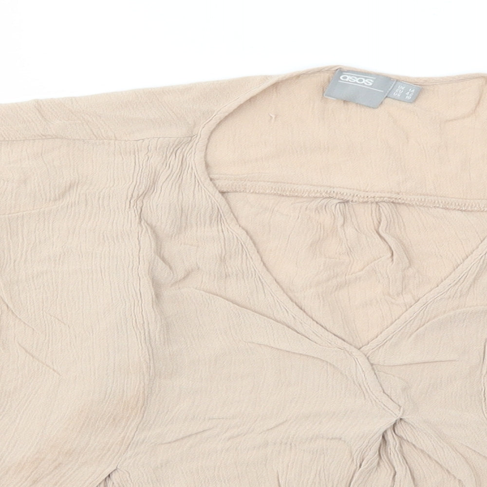 Womens UK Size 14 ASOS Beige Basic Blouse