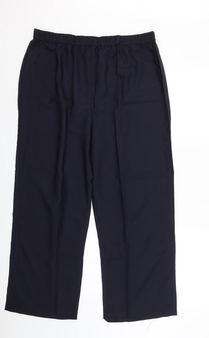 Womens UK Size 2XL Preworn Regular Fit Cropped Blue Trousers