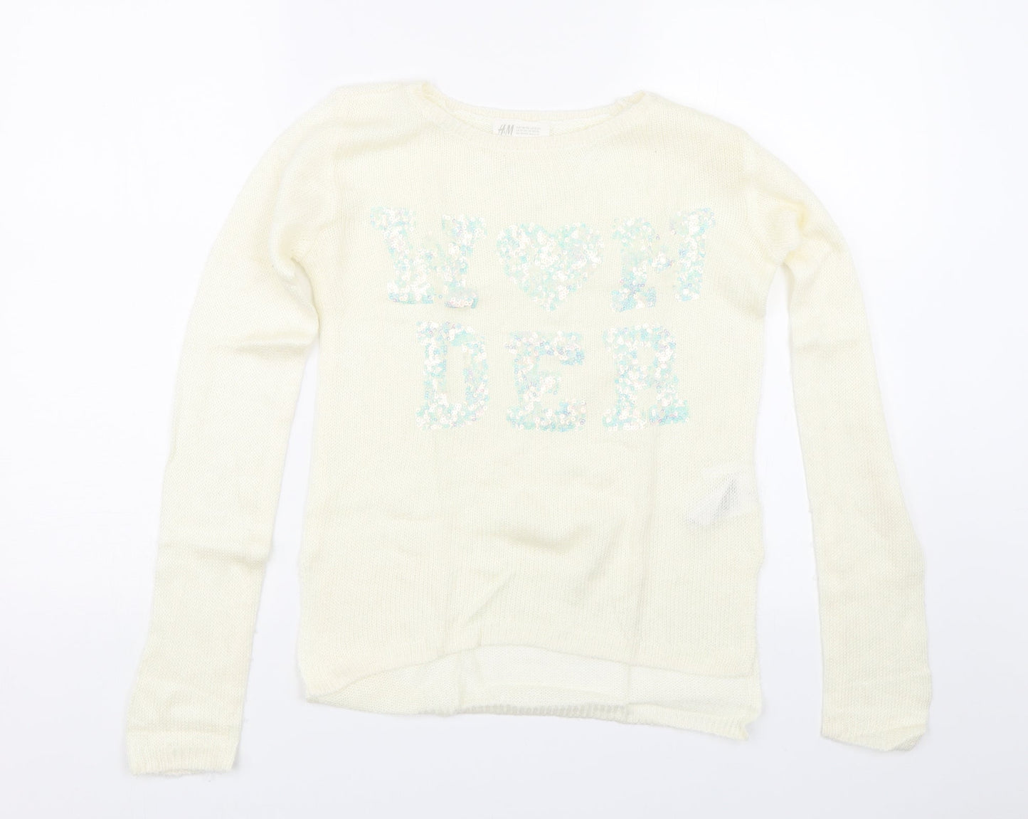 H&M Girls Beige  Knit Pullover Jumper Size 11-12 Years  - Wonder