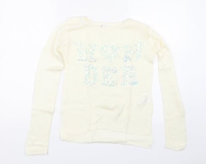 H&M Girls Beige  Knit Pullover Jumper Size 11-12 Years  - Wonder