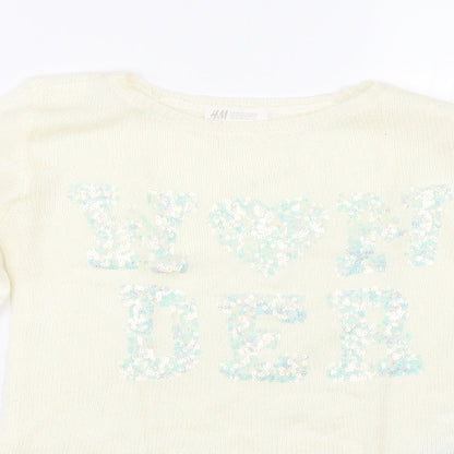 H&M Girls Beige  Knit Pullover Jumper Size 11-12 Years  - Wonder