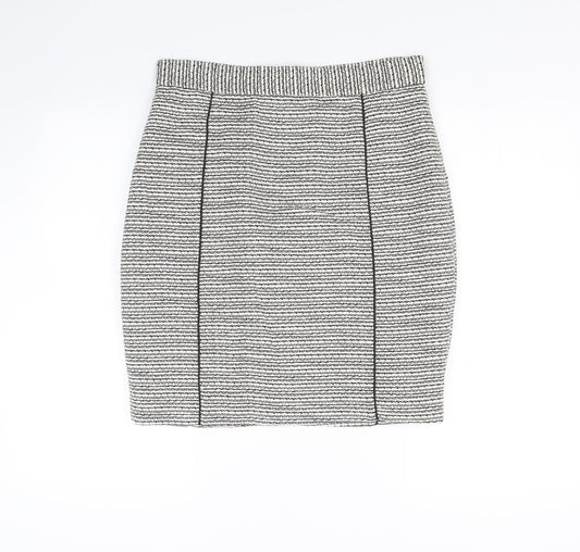 H&M Womens White Striped  Straight & Pencil Skirt Size 12