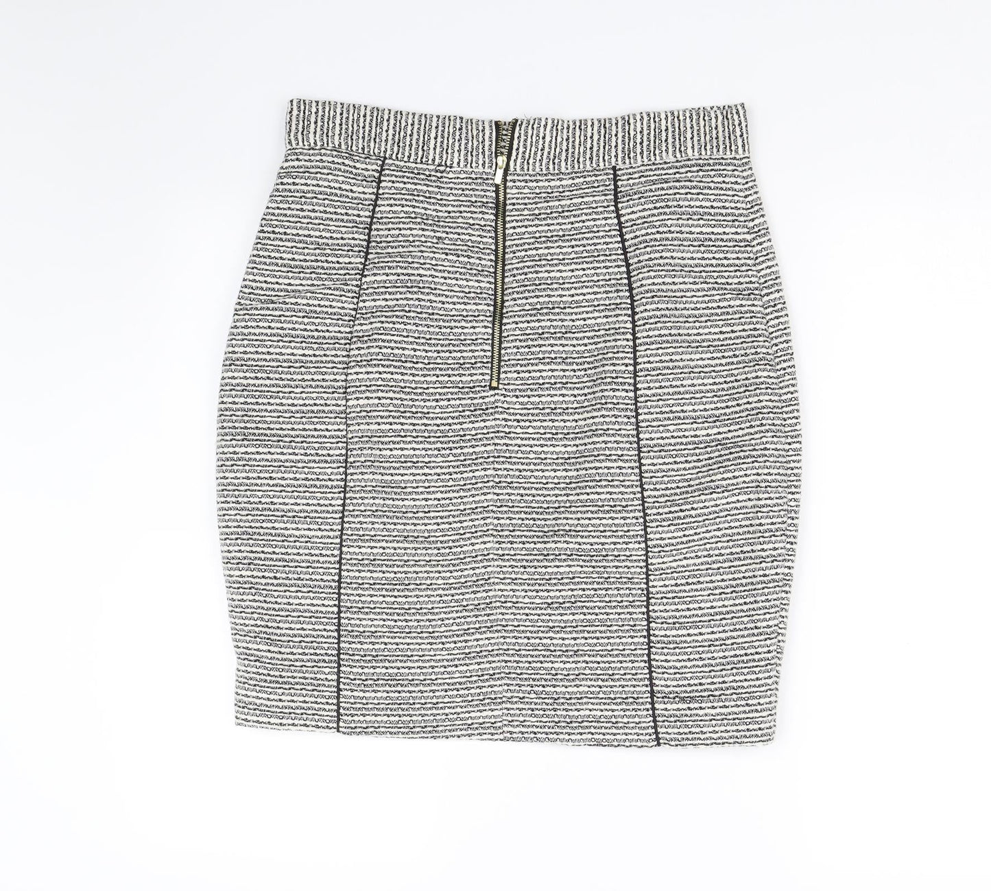 H&M Womens White Striped  Straight & Pencil Skirt Size 12