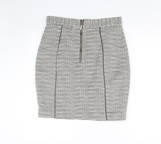 H&M Womens White Striped  Straight & Pencil Skirt Size 12