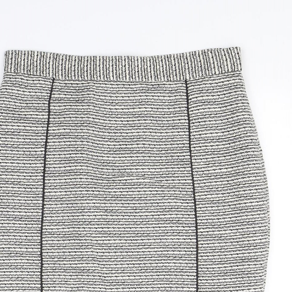 H&M Womens White Striped  Straight & Pencil Skirt Size 12