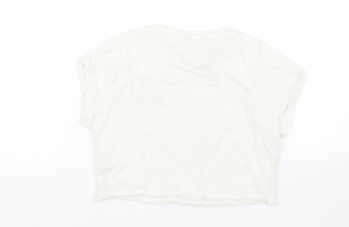 New Look Girls White   Cropped T-Shirt Size 9 Years
