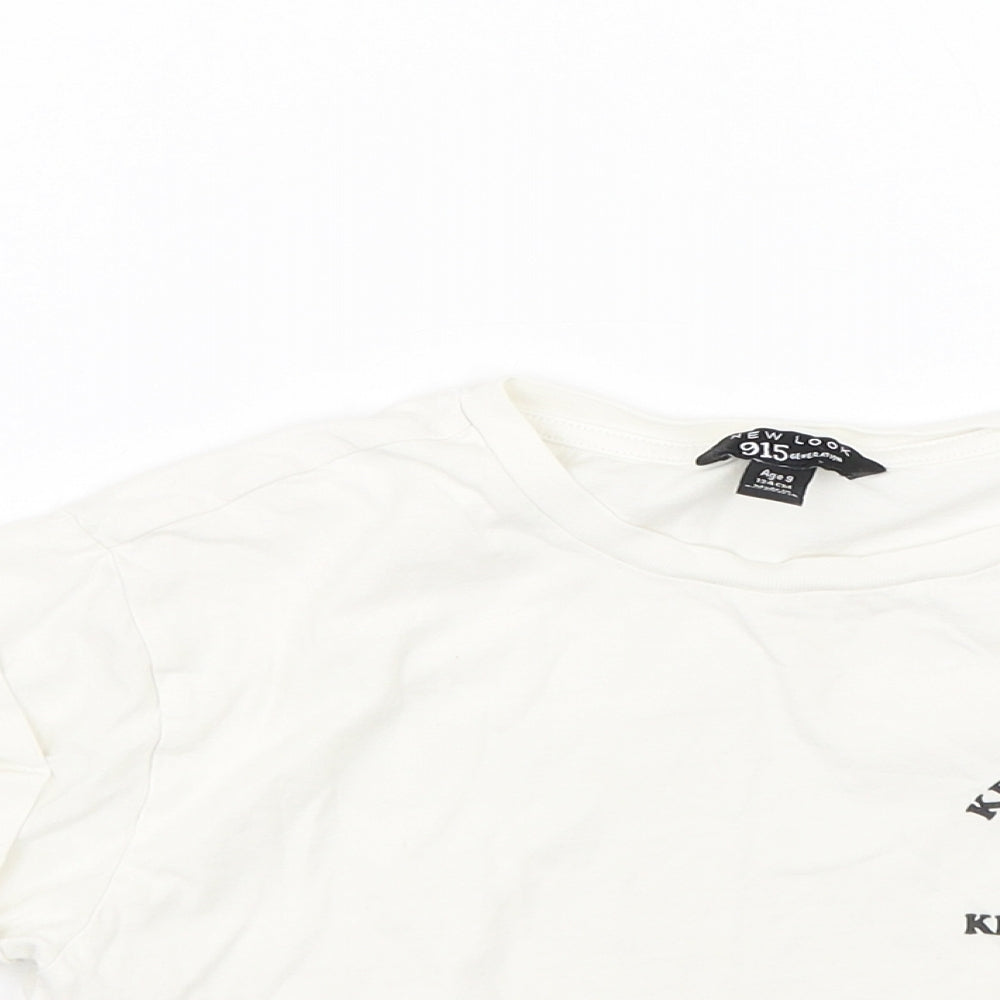 New Look Girls White   Cropped T-Shirt Size 9 Years