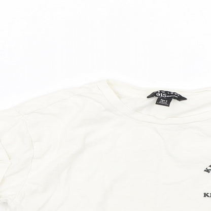 New Look Girls White   Cropped T-Shirt Size 9 Years