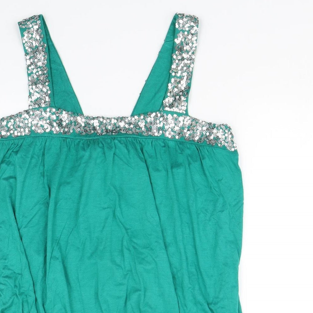 Womens UK Size 14 Dorothy Perkins Green Camisole Tank