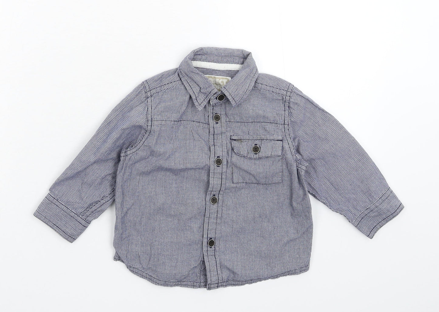 Merc Baby Blue Check  Basic Button-Up Size 12-18 Months