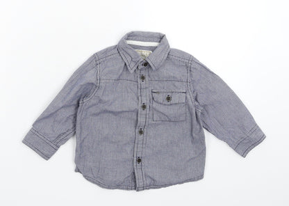 Merc Baby Blue Check  Basic Button-Up Size 12-18 Months