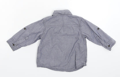 Merc Baby Blue Check  Basic Button-Up Size 12-18 Months