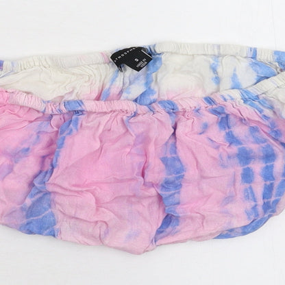 Womens UK Size S Atmosphere Multicoloured Cropped Blouse