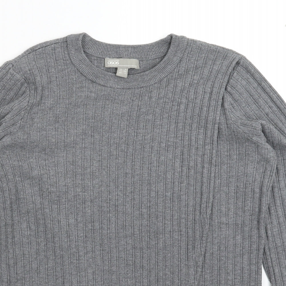 ASOS Womens Grey  Knit Pullover Jumper Size 8
