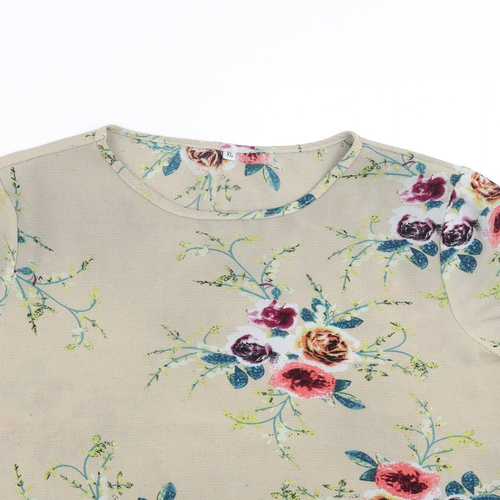 Womens UK Size XL Preworn Beige Basic Blouse