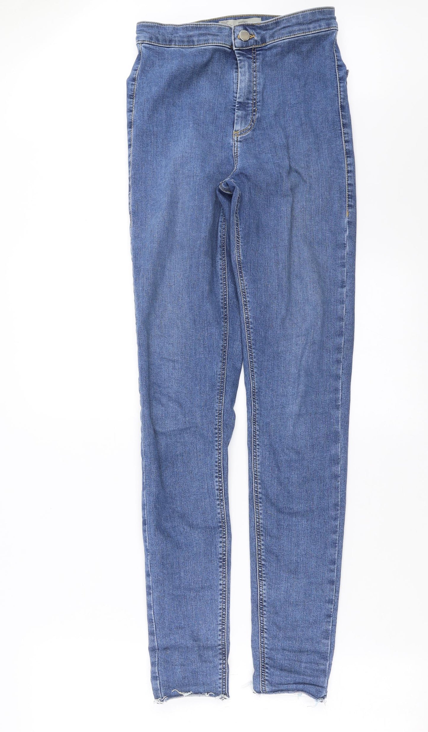 Topshop Womens Blue  Denim Skinny Jeans Size 26 in L30 in - Distressed hem