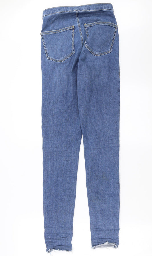 Topshop Womens Blue  Denim Skinny Jeans Size 26 in L30 in - Distressed hem
