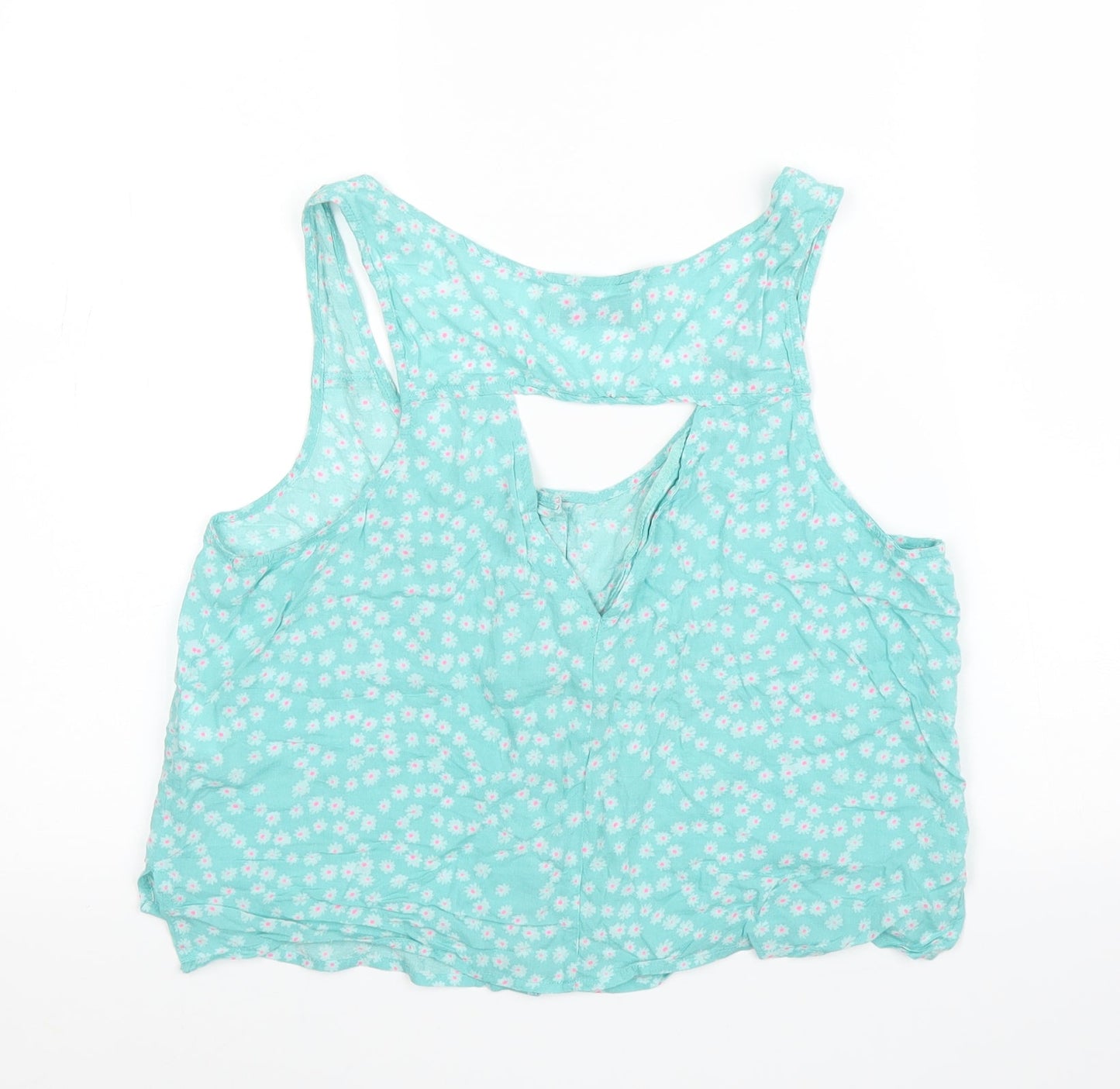 Womens UK Size M Pull&Bear Green Basic Blouse