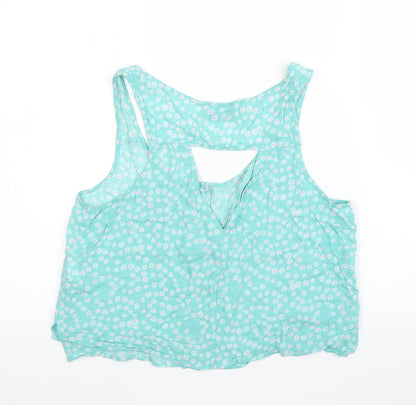 Womens UK Size M Pull&Bear Green Basic Blouse