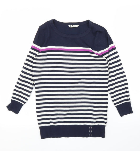 BHS Womens Blue Striped  Pullover Jumper Size 8
