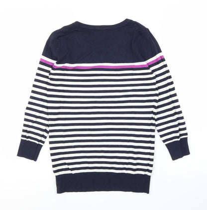 BHS Womens Blue Striped  Pullover Jumper Size 8