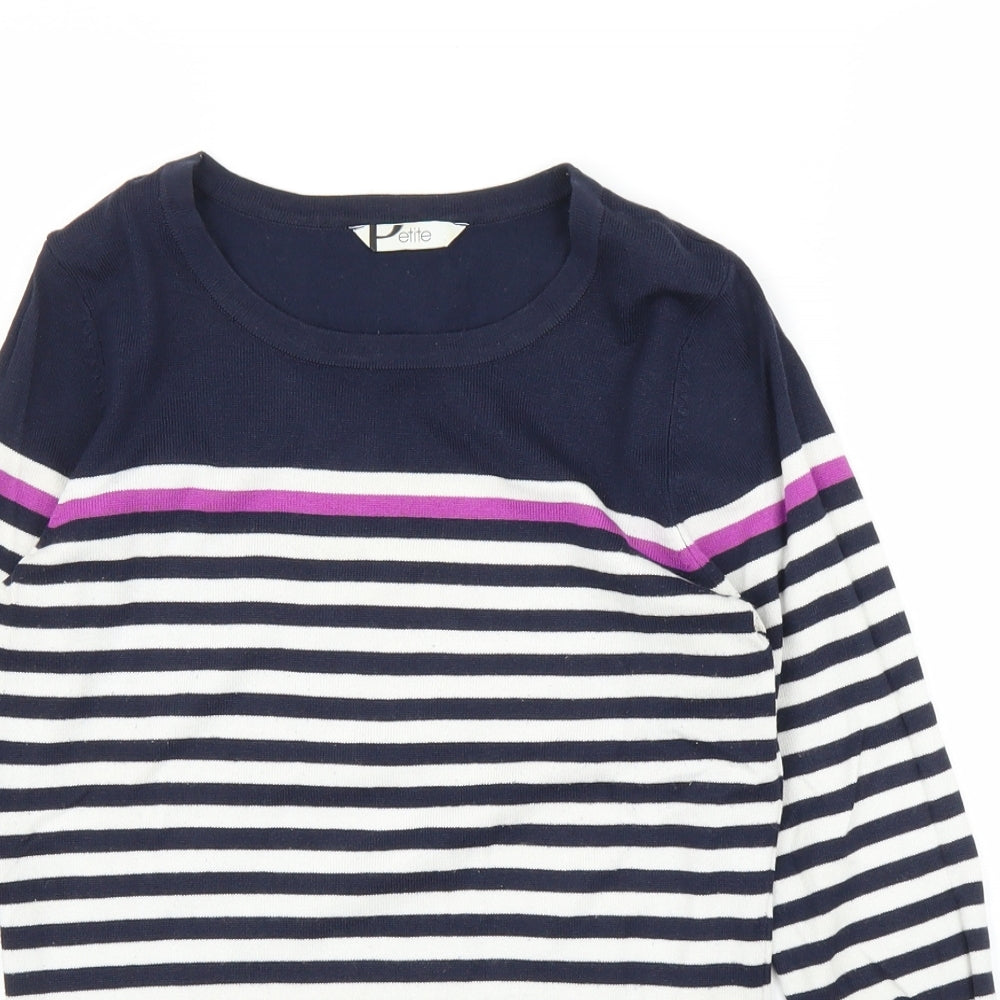 BHS Womens Blue Striped  Pullover Jumper Size 8