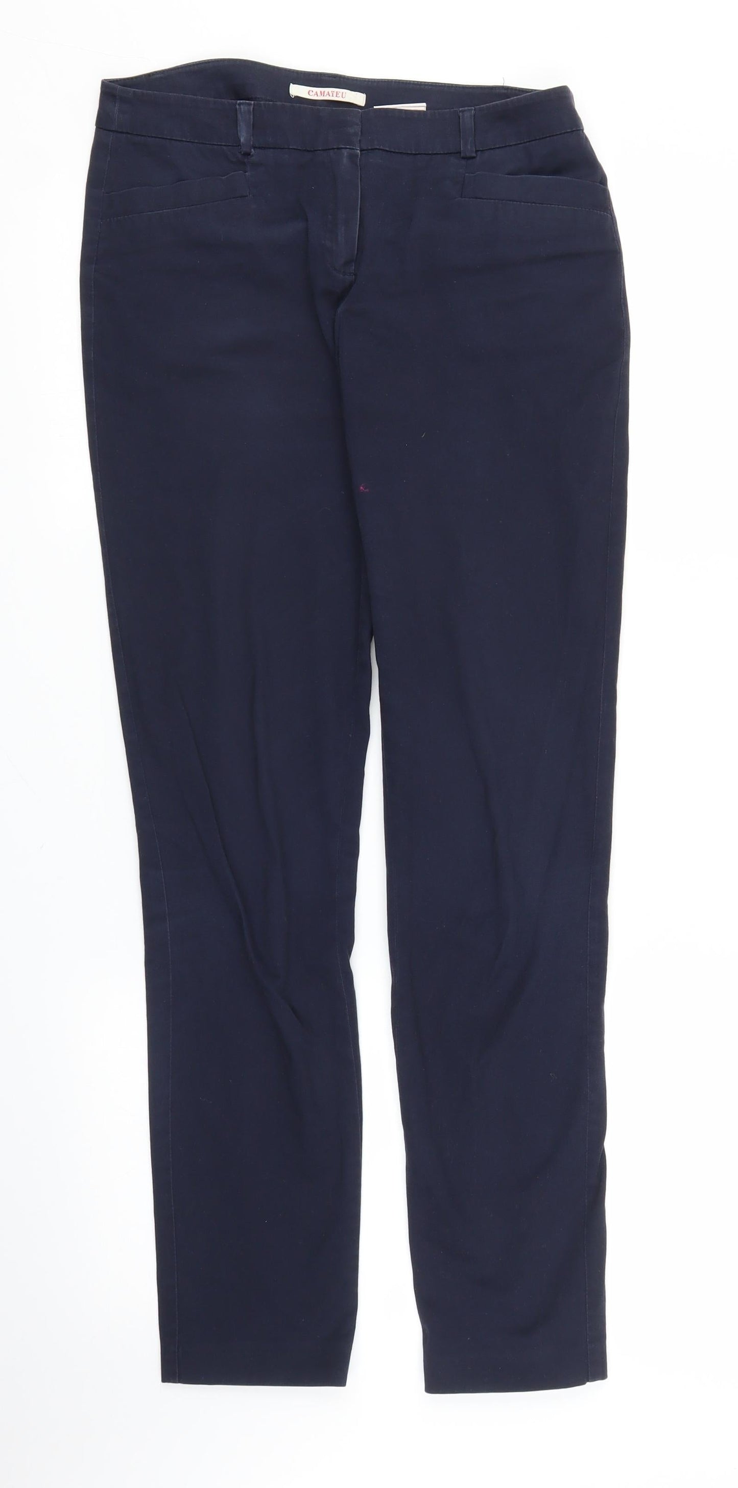 Womens UK Size 8 Camaieu Regular Fit Pedal Pusher Blue Trousers