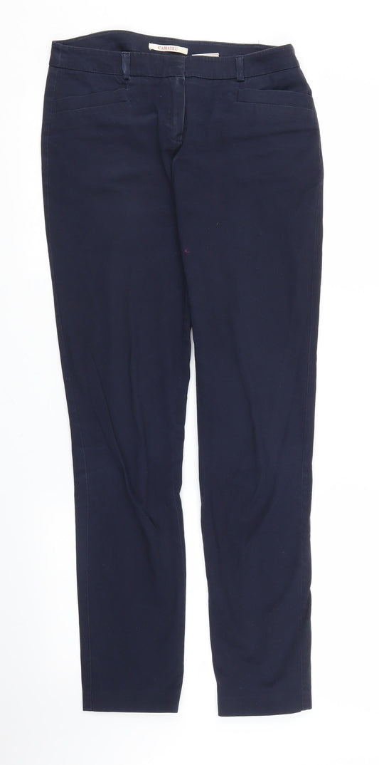 Womens UK Size 8 Camaieu Regular Fit Pedal Pusher Blue Trousers