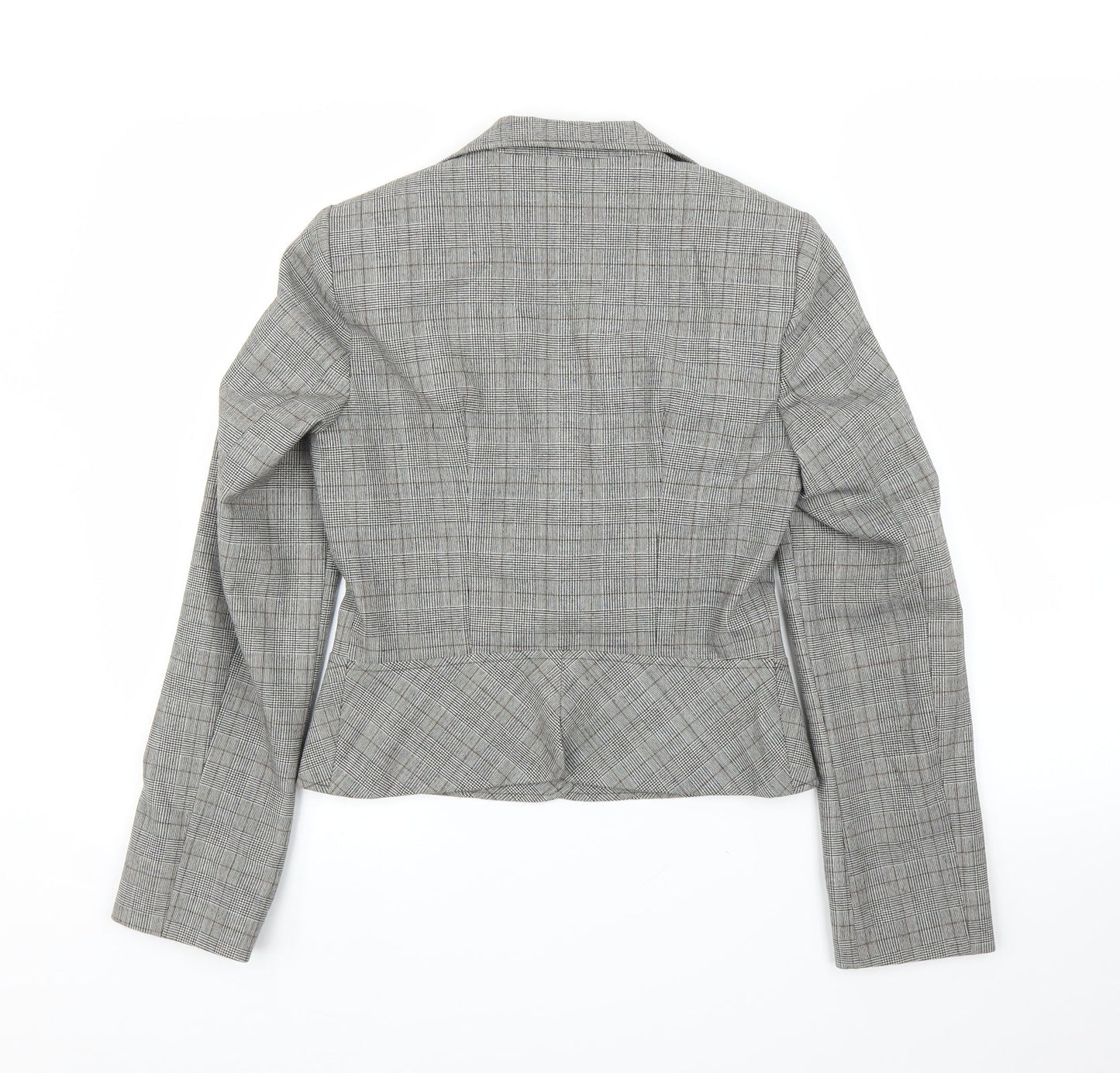 M&S Womens Grey Plaid  Jacket Blazer Size 8