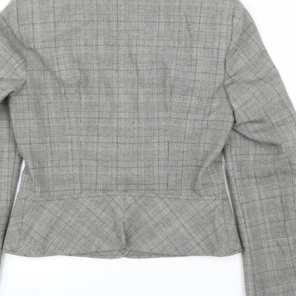 M&S Womens Grey Plaid  Jacket Blazer Size 8