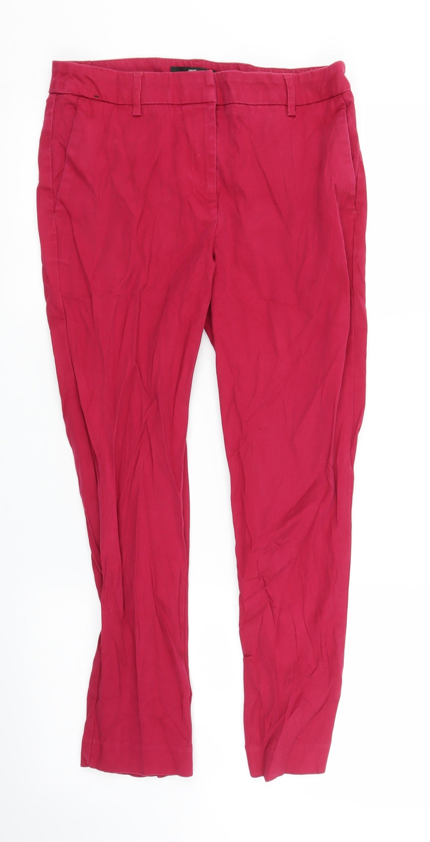 Womens UK Size 10 NEXT Regular Fit Capri Pink Trousers