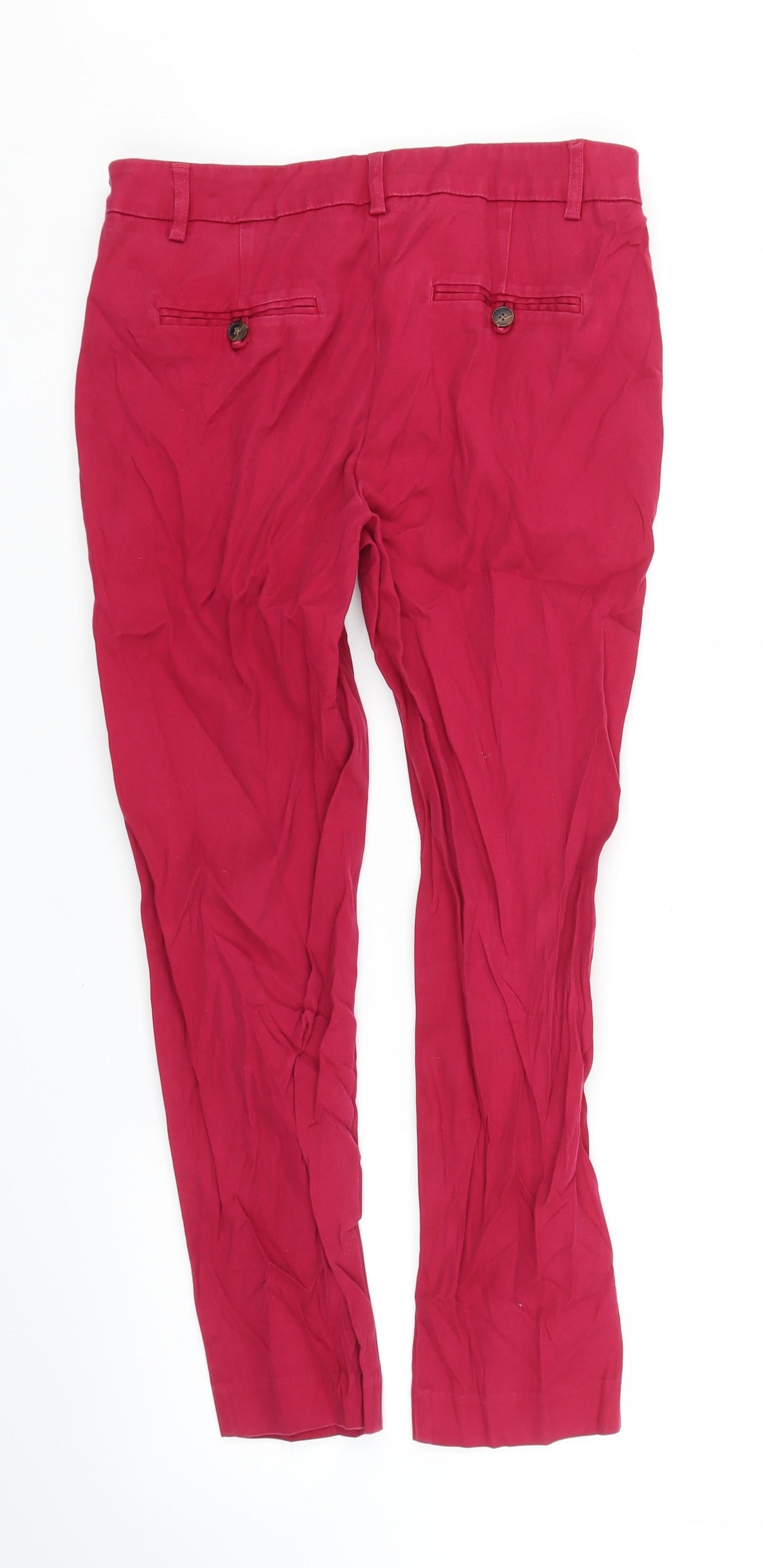 Womens UK Size 10 NEXT Regular Fit Capri Pink Trousers