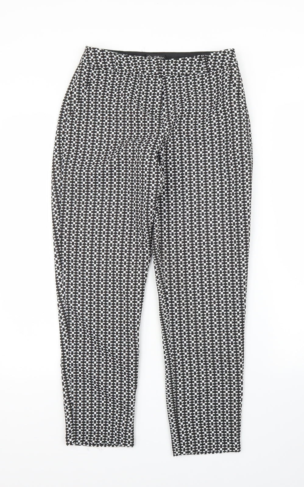 Womens UK Size 6 Miss Selfridge Regular Fit Capri Black Trousers
