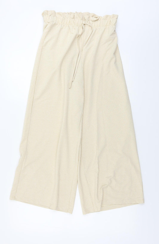 TU Womens Yellow Check  Trousers  Size 8 L23 in