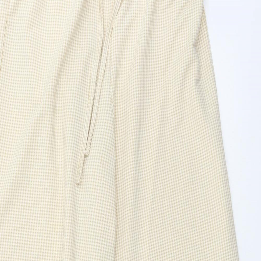 TU Womens Yellow Check  Trousers  Size 8 L23 in